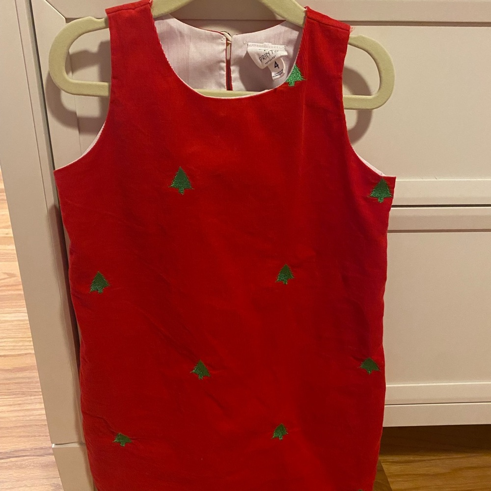 Red corduroy Christmas tree dress